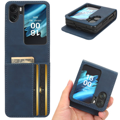 Skin-Touch Phone Case for Oppo Find N2 Flip 5G Separable Design Leather Coated PC Cover with Wallet