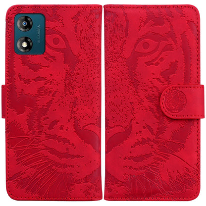 For Motorola Moto E13 4G Phone Case Tiger Imprinted PU Leather Cover Wallet Stand Protective Case