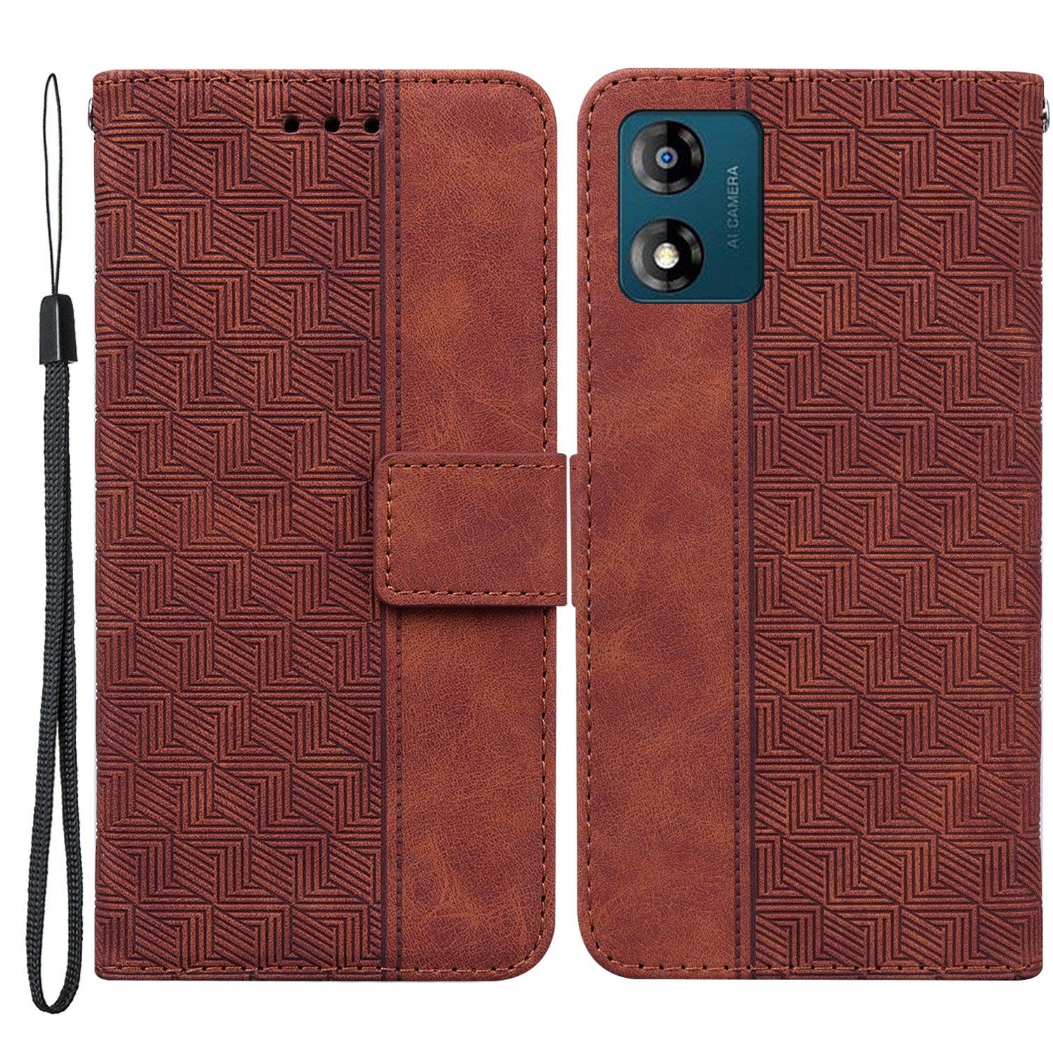 Shockproof Case for Motorola Moto E13 4G Wallet Phone Case Imprinted Leather Flip Cover