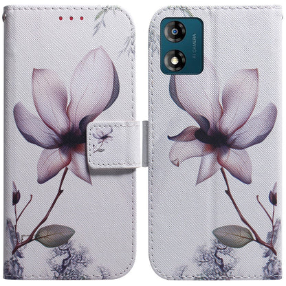 Wallet Phone Case for Motorola Moto E13 4G Pattern Printing Anti-Drop Leather Cover with Strap