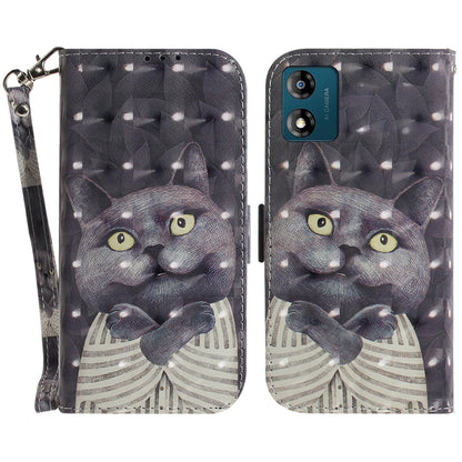 For Motorola Moto E13 4G PU Leather Phone Case Pattern Printing Wallet Stand Protective Cover with Strap