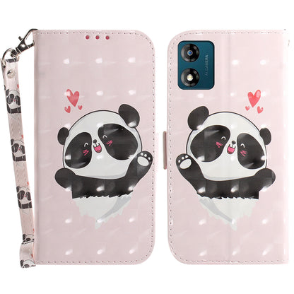 For Motorola Moto E13 4G PU Leather Phone Case Pattern Printing Wallet Stand Protective Cover with Strap