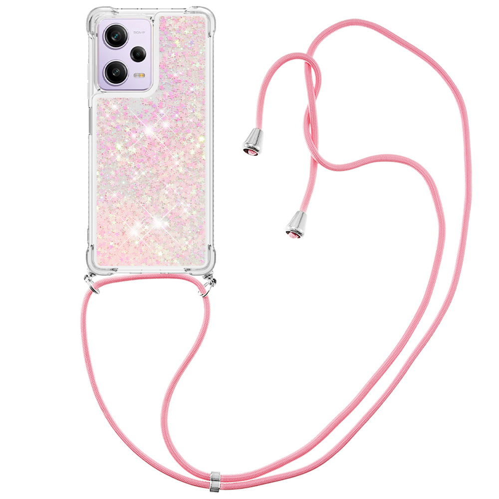 YB Quicksand Series-4 for Xiaomi Redmi Note 12 Pro 5G / Note 12 Pro Speed 5G / Poco X5 Pro 5G Anti-drop Phone Case TPU Cover with Lanyard
