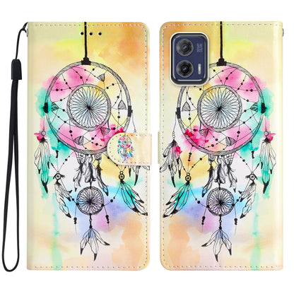 For Motorola Moto G73 5G Pattern Printing Leather Flip Phone Case Stand Wallet Cover with Strap