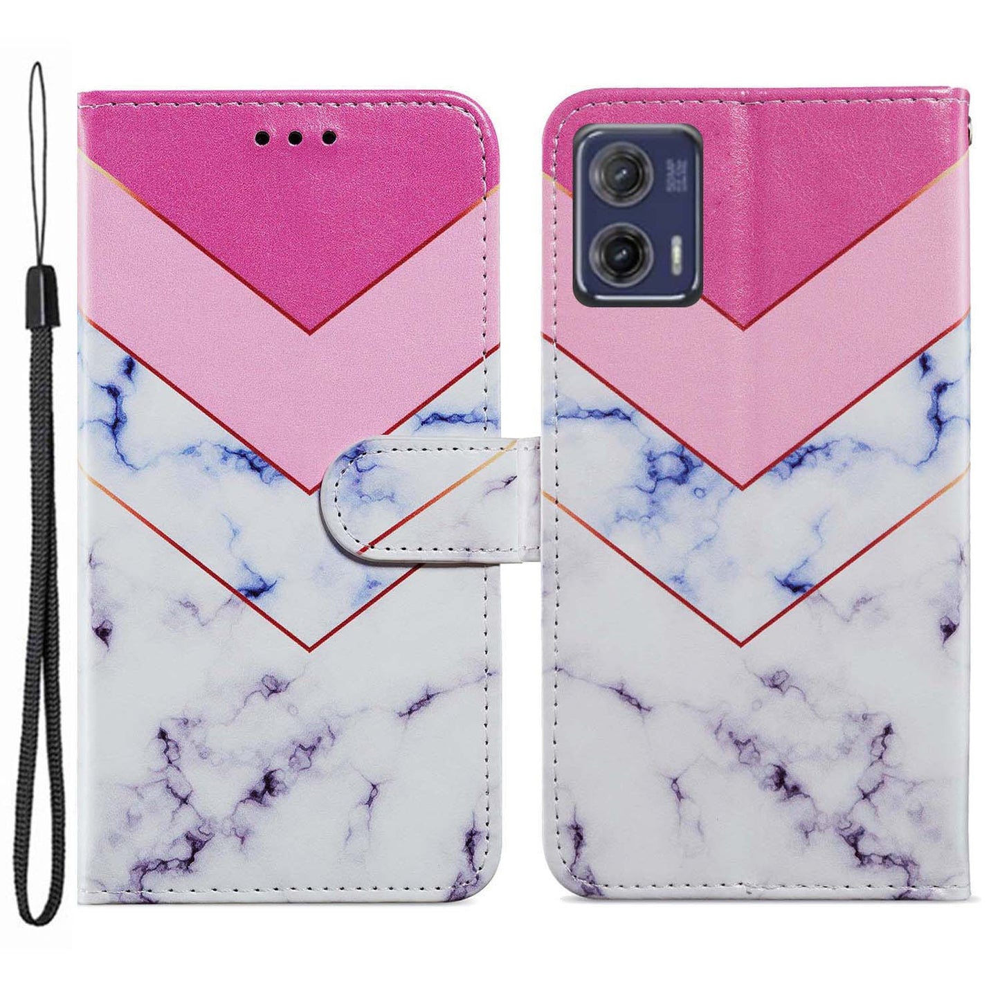 For Motorola Moto G73 5G Pattern Printing Leather Flip Phone Case Stand Wallet Cover with Strap