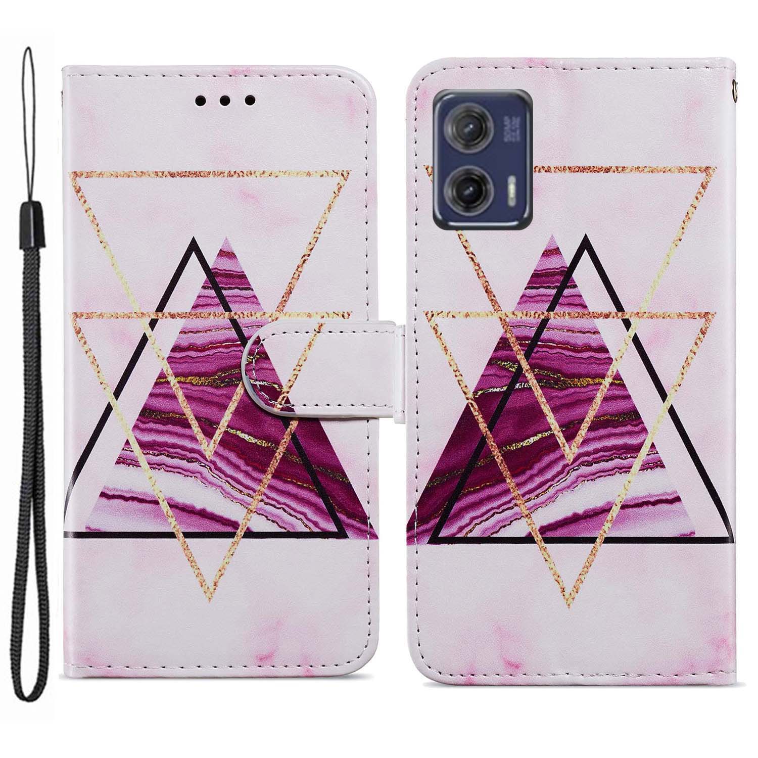 For Motorola Moto G73 5G Pattern Printing Leather Flip Phone Case Stand Wallet Cover with Strap