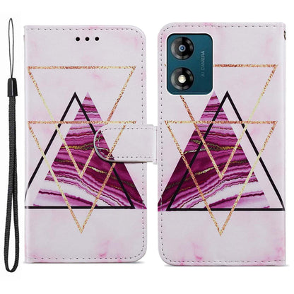 For Motorola Moto E13 4G PU Leather Pattern Printing Phone Case Stand Wallet Flip Phone Cover with Strap