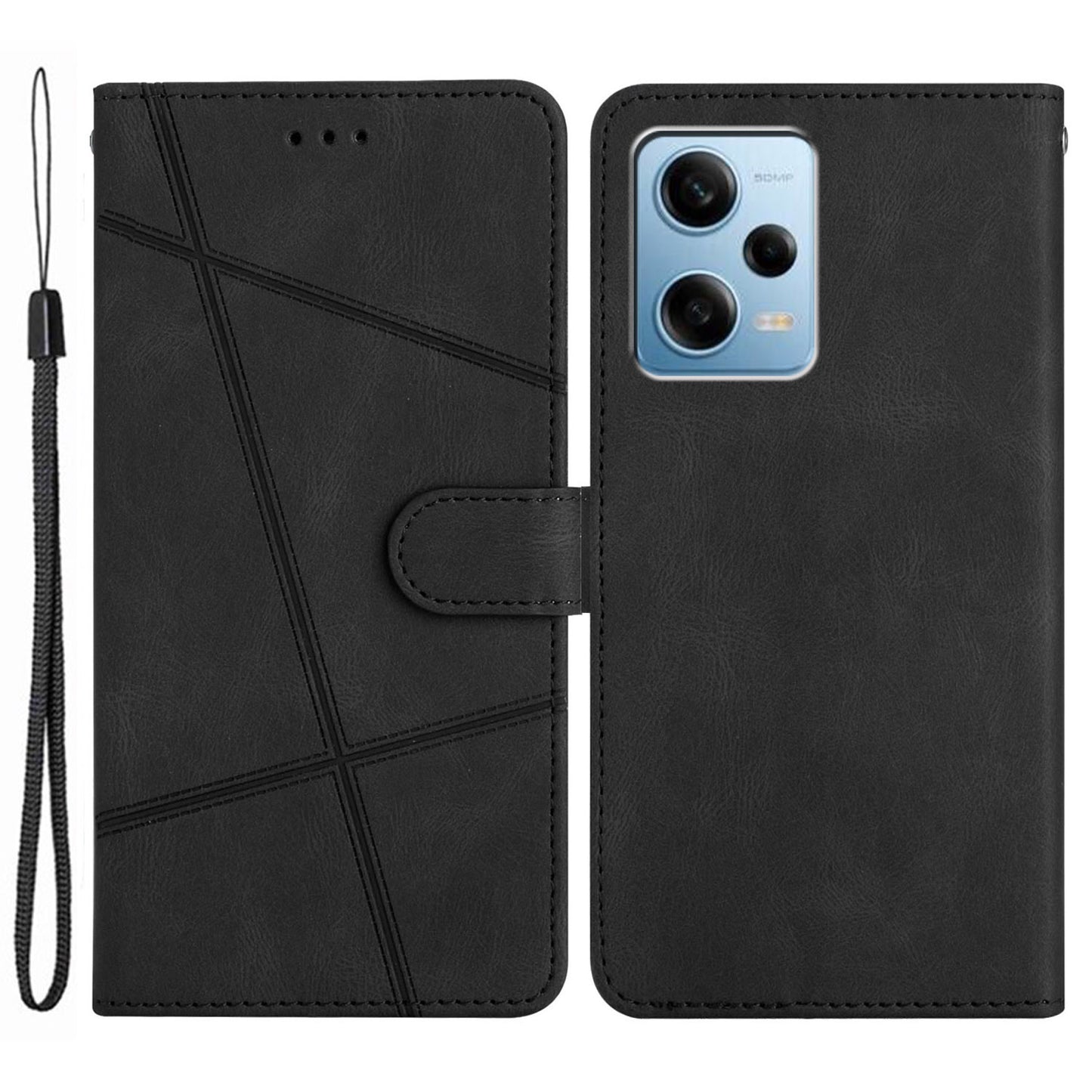 For Xiaomi Poco X5 Pro 5G / Redmi Note 12 Pro Speed 5G / Note 12 Pro 5G Crazy Horse Texture Leather Wallet Cover Imprinted Lines Folding Stand Case