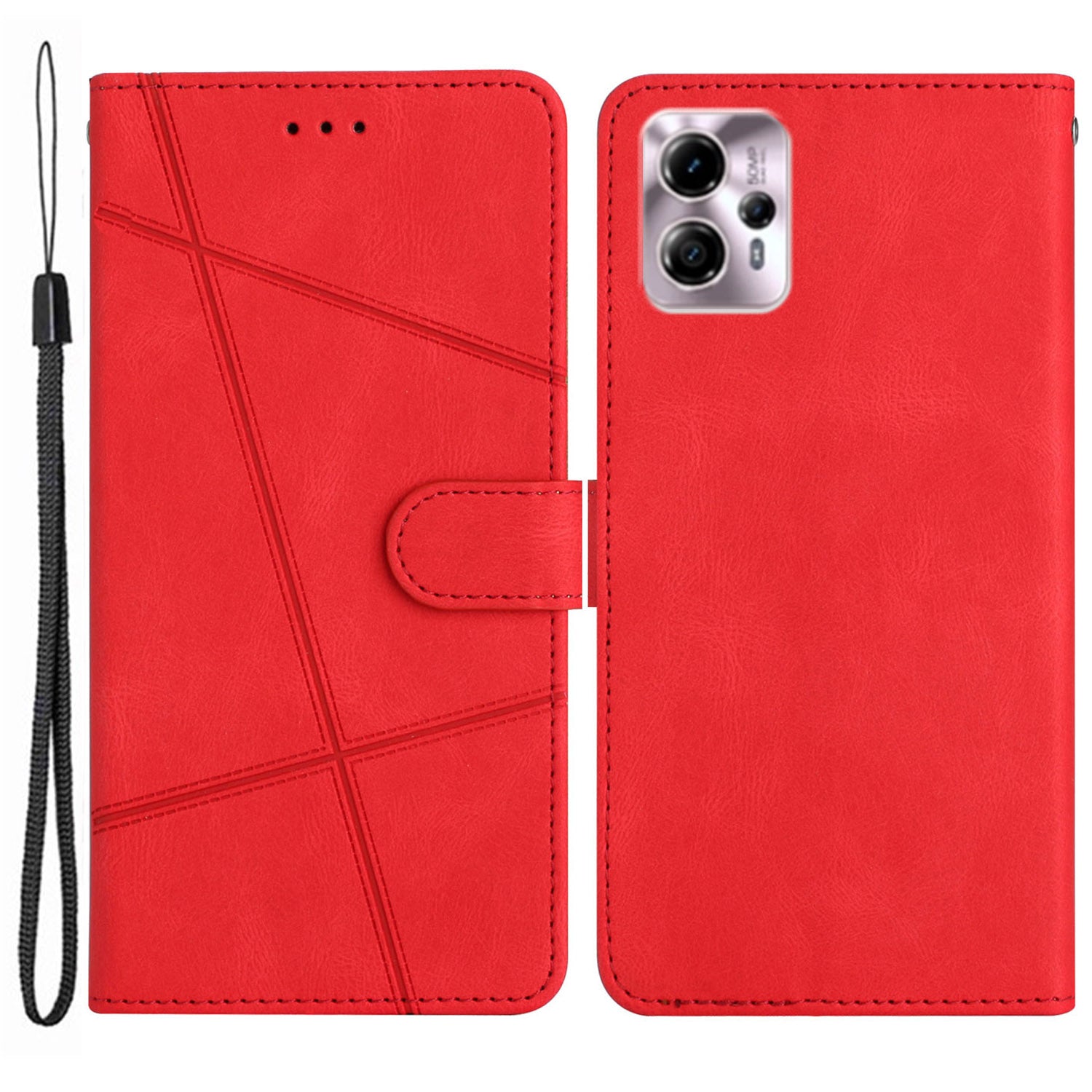 For Motorola Moto G13 4G / G23 4G / G53 5G Crazy Horse Texture Imprinted Lines Anti-drop Cover PU Leather Wallet Stand Phone Case