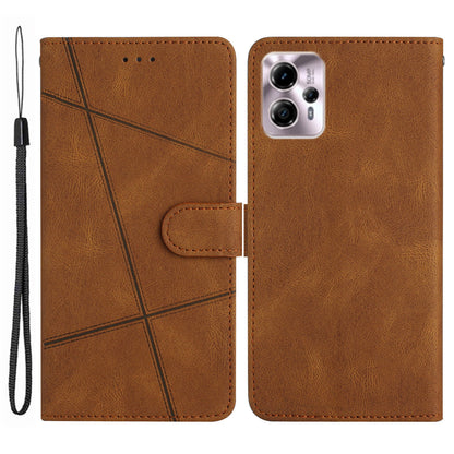 For Motorola Moto G13 4G / G23 4G / G53 5G Crazy Horse Texture Imprinted Lines Anti-drop Cover PU Leather Wallet Stand Phone Case