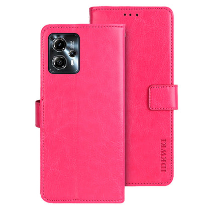 IDEWEI For Motorola Moto G23 4G / G13 4G Crazy Horse Texture Stand Cover PU Leather Wallet Phone Case