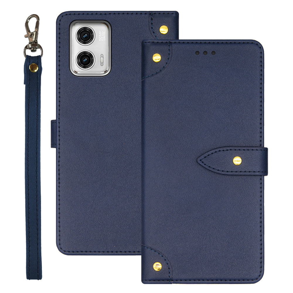 IDEWEI Mobile Phone Cover for Motorola Moto G73 5G , Card Slots PU Leather Stand Cell Phone Case