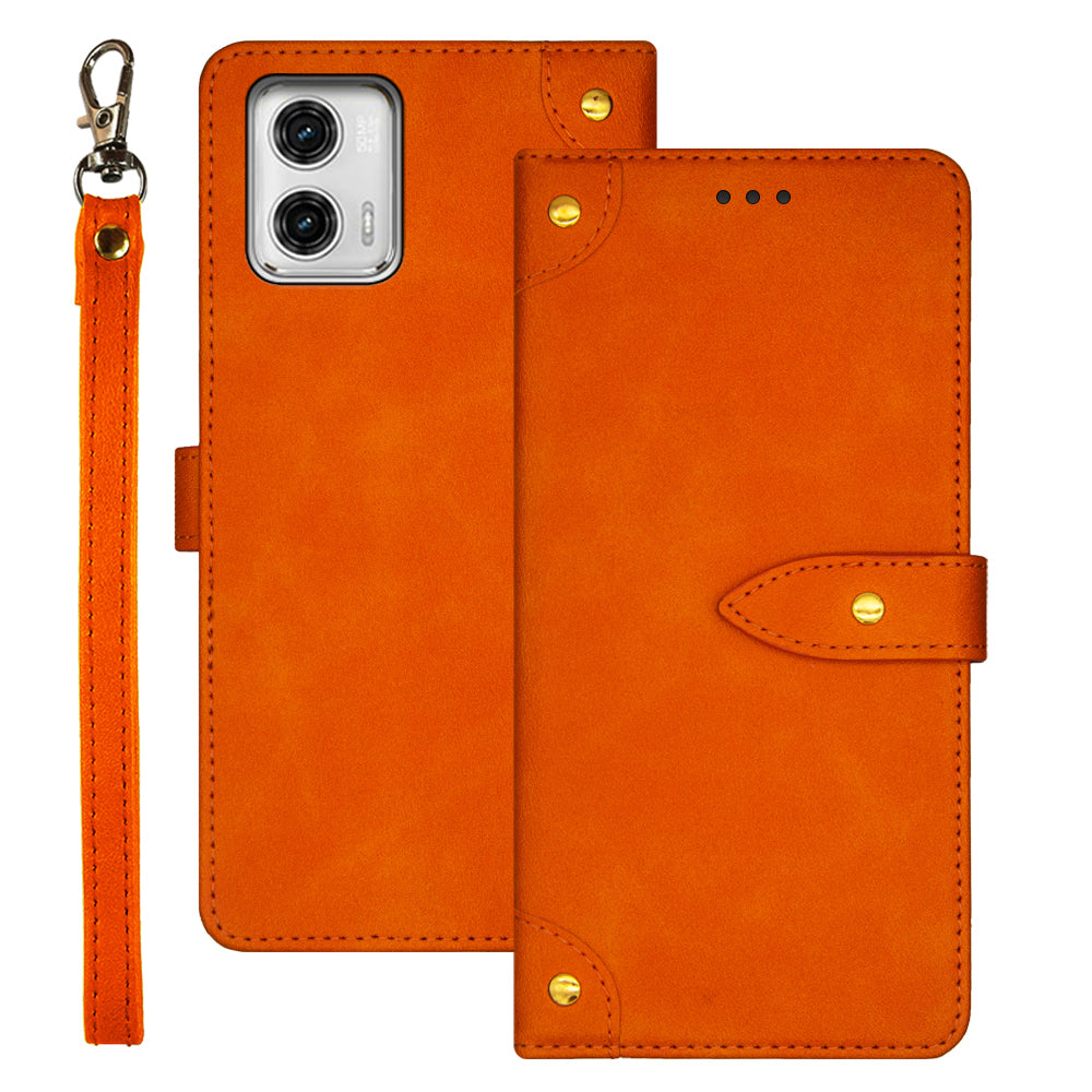 IDEWEI Mobile Phone Cover for Motorola Moto G73 5G , Card Slots PU Leather Stand Cell Phone Case