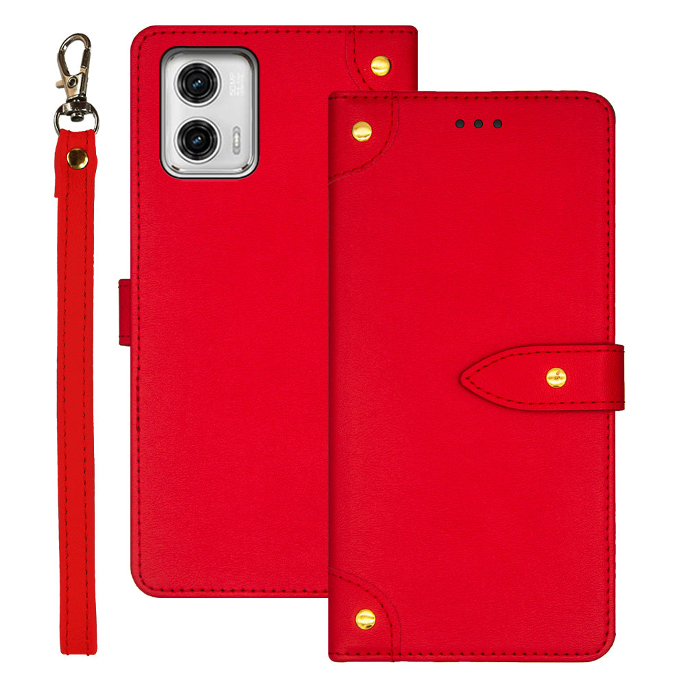 IDEWEI Mobile Phone Cover for Motorola Moto G73 5G , Card Slots PU Leather Stand Cell Phone Case