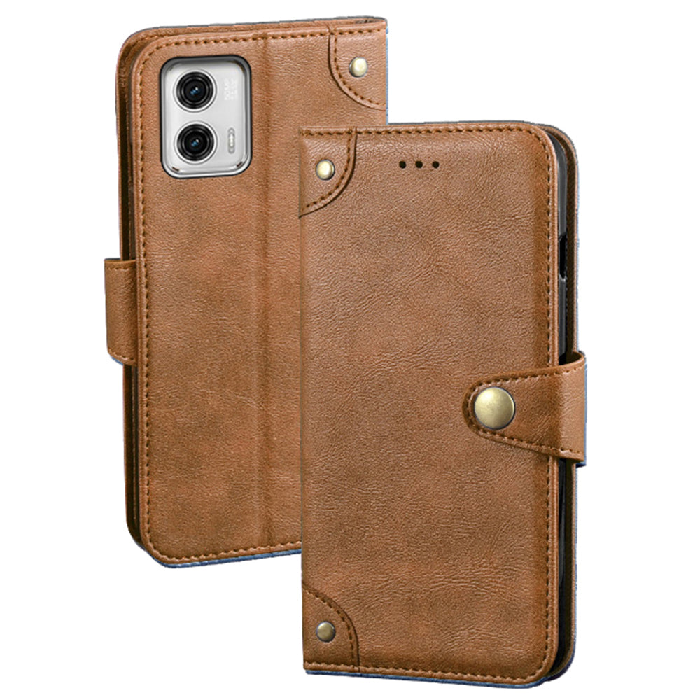 IDEWEI For Motorola Moto G73 5G PU Leather Wallet Phone Case Stand Cell Phone Cover