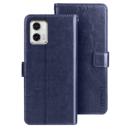 IDEWEI For Motorola Moto G73 5G PU Leather Wallet Phone Case Crazy Horse Texture Stand Cover