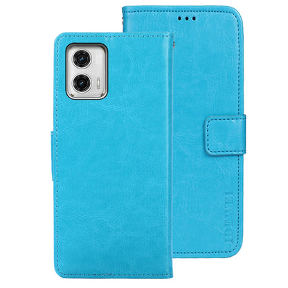 IDEWEI For Motorola Moto G73 5G PU Leather Wallet Phone Case Crazy Horse Texture Stand Cover