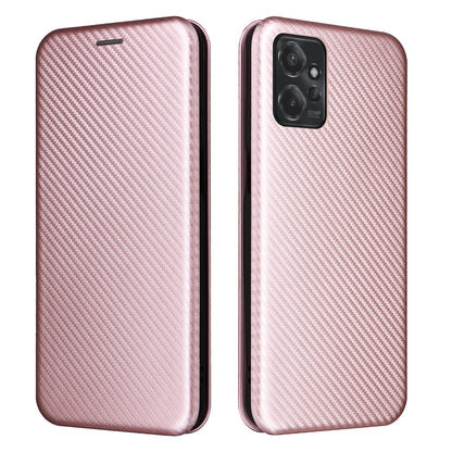 For Motorola Moto G Power 5G Leather Stand Phone Case Carbon Fiber Texture Card Holder Phone Cover