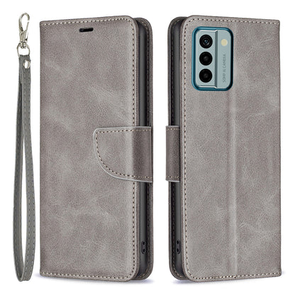 For Nokia G22 Solid Color Textured PU Leather Wallet Shell Shockproof Stand Phone Case with Strap