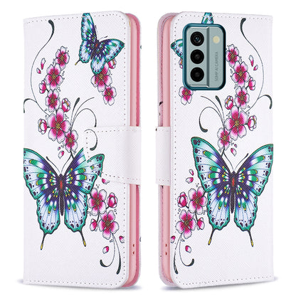 BINFEN COLOR For Nokia G22 Leather Stand Phone Case Pattern Printing Magnetic Clasp Wallet Cover