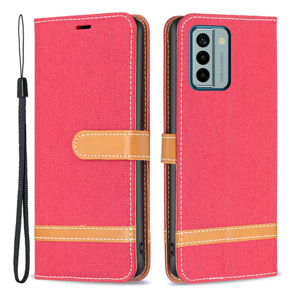 For Nokia G22 Jeans Cloth Splicing PU Leather Phone Cover Phone Case with Stand Wallet