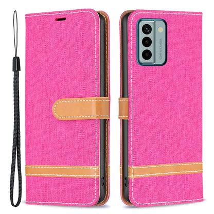 For Nokia G22 Jeans Cloth Splicing PU Leather Phone Cover Phone Case with Stand Wallet