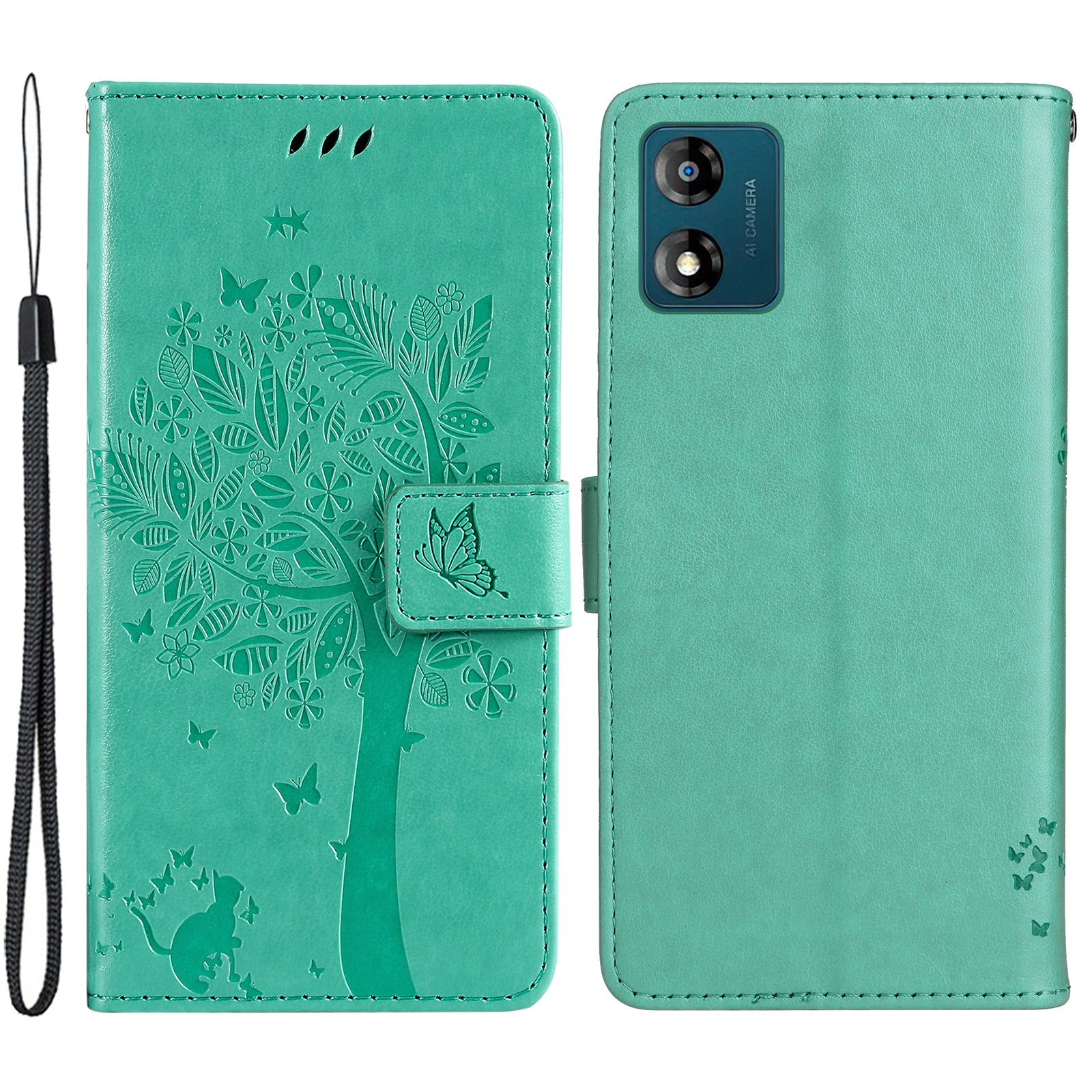 KT Imprinting Flower Series-3 For Motorola Moto E13 4G Imprinted Leather Wallet Cover Stand Phone Case