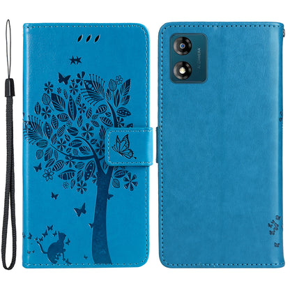 KT Imprinting Flower Series-3 For Motorola Moto E13 4G Imprinted Leather Wallet Cover Stand Phone Case