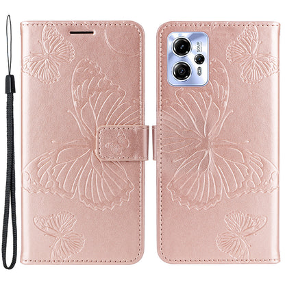 KT Imprinting Flower Series-2 Leather Flip Case for Motorola Moto G13 4G / G23 4G / G53 5G Imprinted Phone Stand Wallet Cover