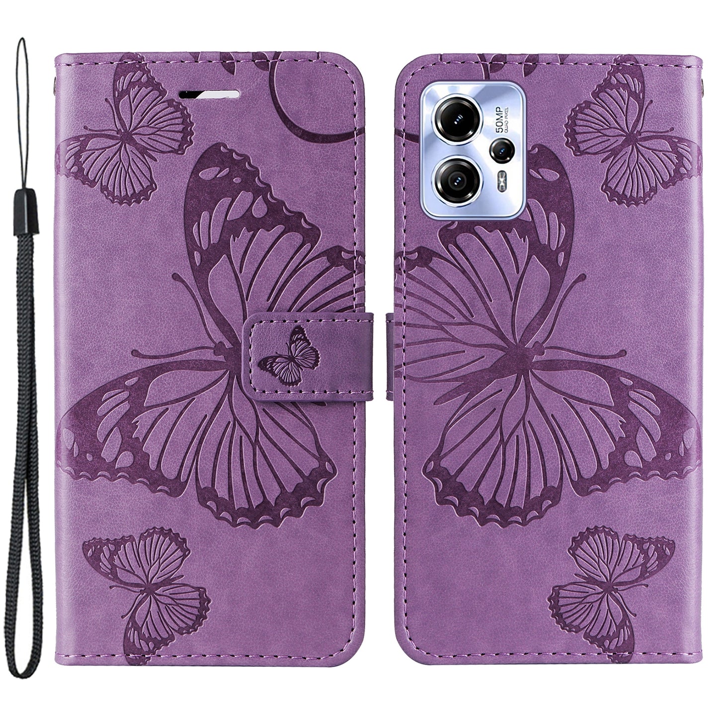 KT Imprinting Flower Series-2 Leather Flip Case for Motorola Moto G13 4G / G23 4G / G53 5G Imprinted Phone Stand Wallet Cover