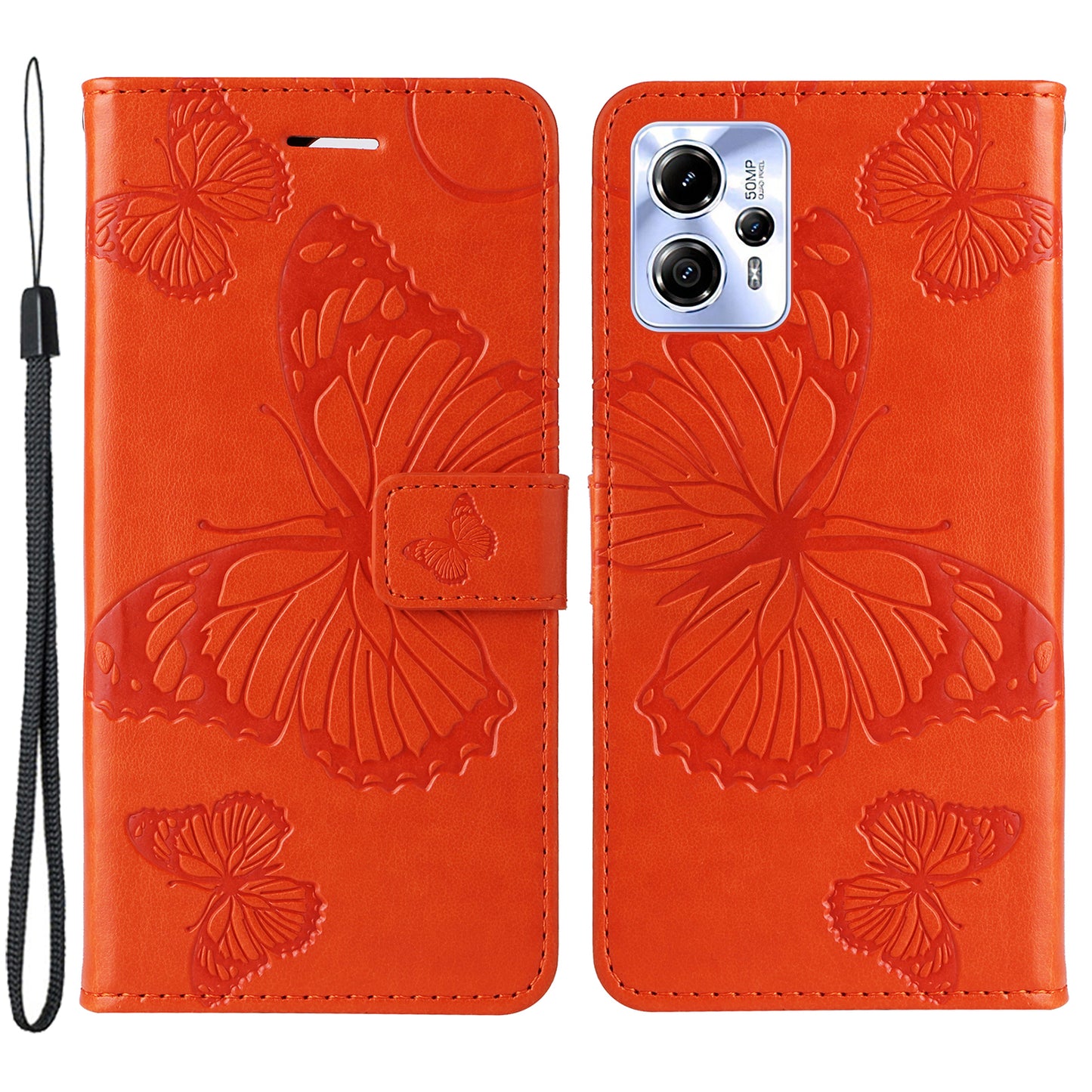 KT Imprinting Flower Series-2 Leather Flip Case for Motorola Moto G13 4G / G23 4G / G53 5G Imprinted Phone Stand Wallet Cover