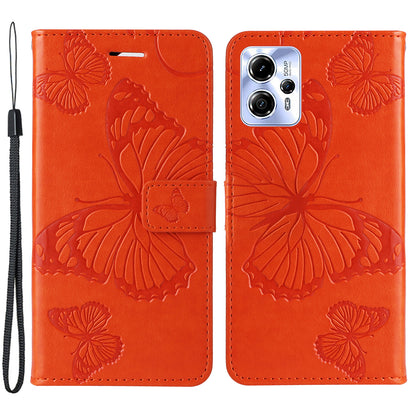 KT Imprinting Flower Series-2 Leather Flip Case for Motorola Moto G13 4G / G23 4G / G53 5G Imprinted Phone Stand Wallet Cover