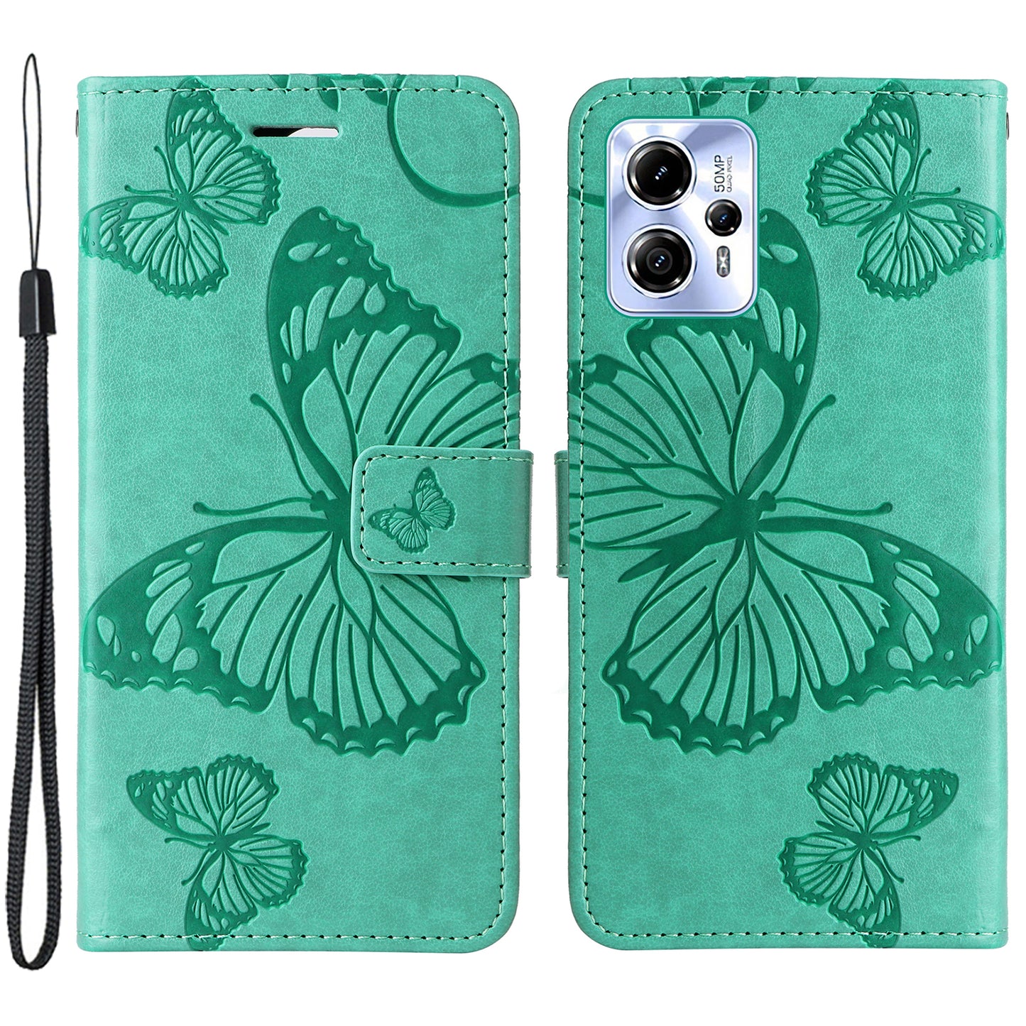 KT Imprinting Flower Series-2 Leather Flip Case for Motorola Moto G13 4G / G23 4G / G53 5G Imprinted Phone Stand Wallet Cover