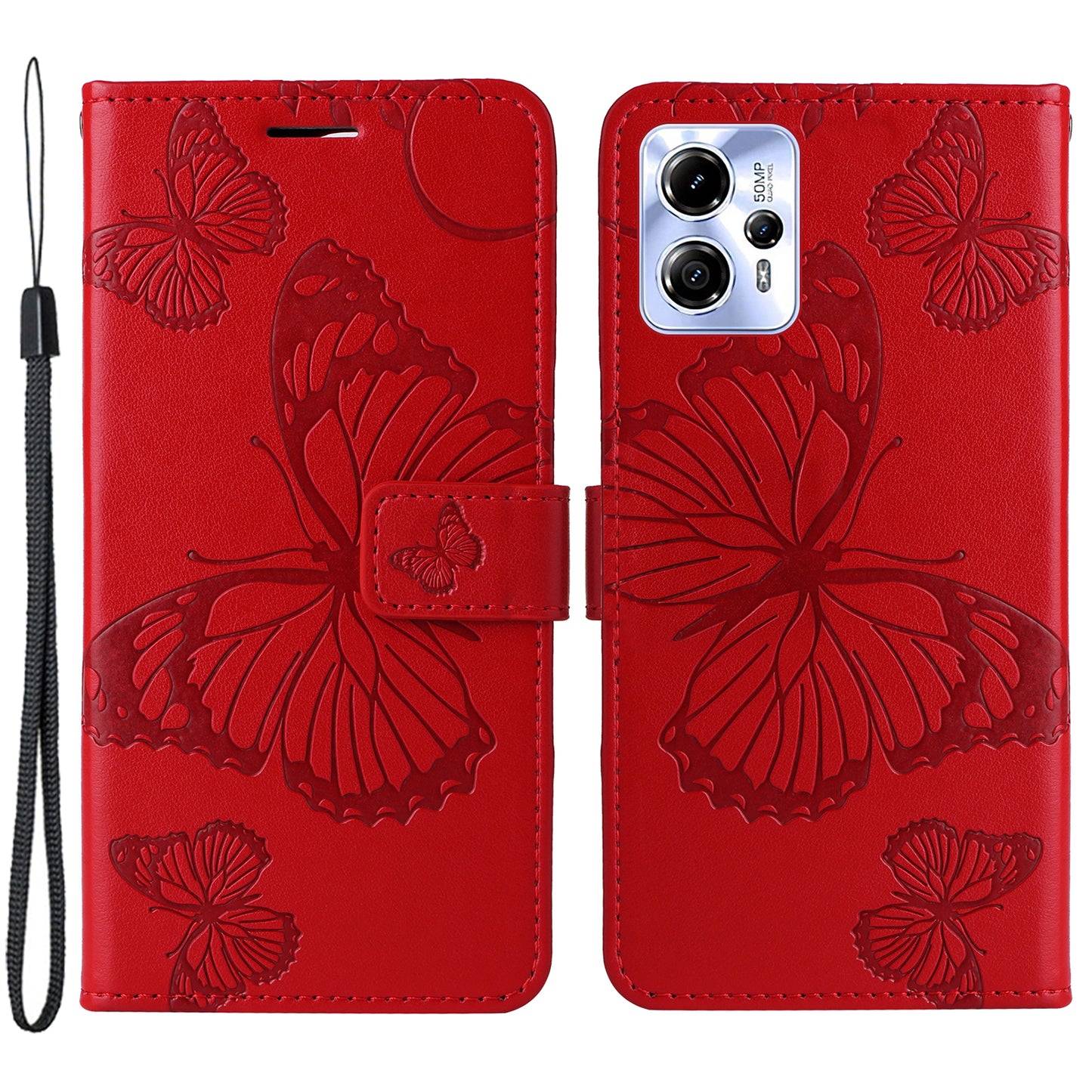 KT Imprinting Flower Series-2 Leather Flip Case for Motorola Moto G13 4G / G23 4G / G53 5G Imprinted Phone Stand Wallet Cover