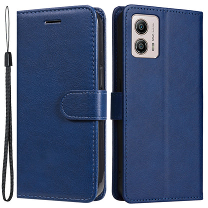 For Motorola Moto G13 4G / G23 4G / G53 5G PU Leather Wallet Phone Case Flip Stand Solid Color Anti-drop Shell