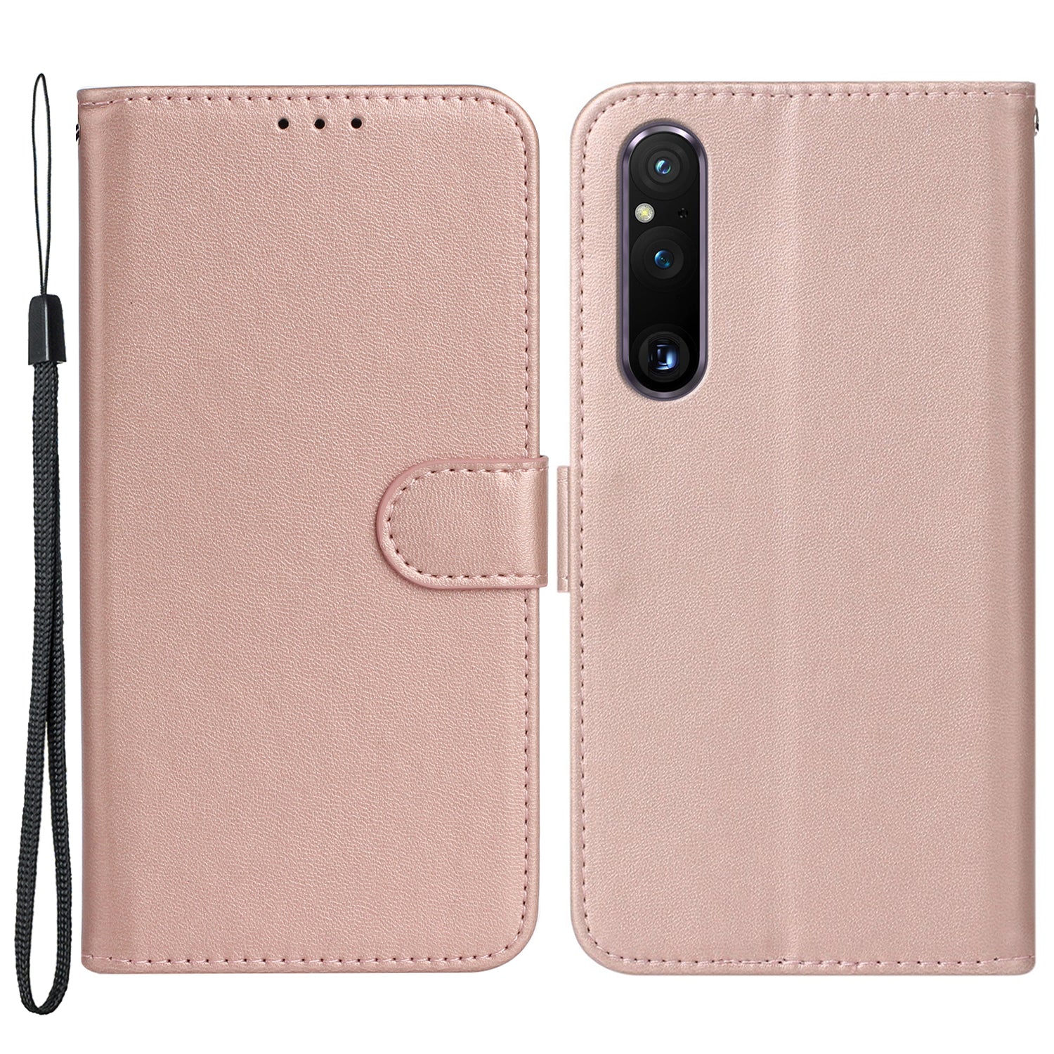 B40 For Sony Xperia 1 V Wallet Cell Phone Case Anti-Scratch PU Leather+TPU Phone Stand Shell