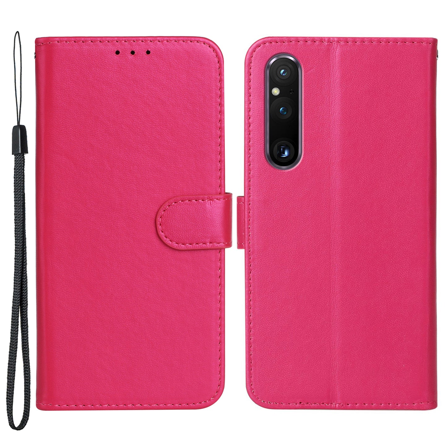 B40 For Sony Xperia 1 V Wallet Cell Phone Case Anti-Scratch PU Leather+TPU Phone Stand Shell