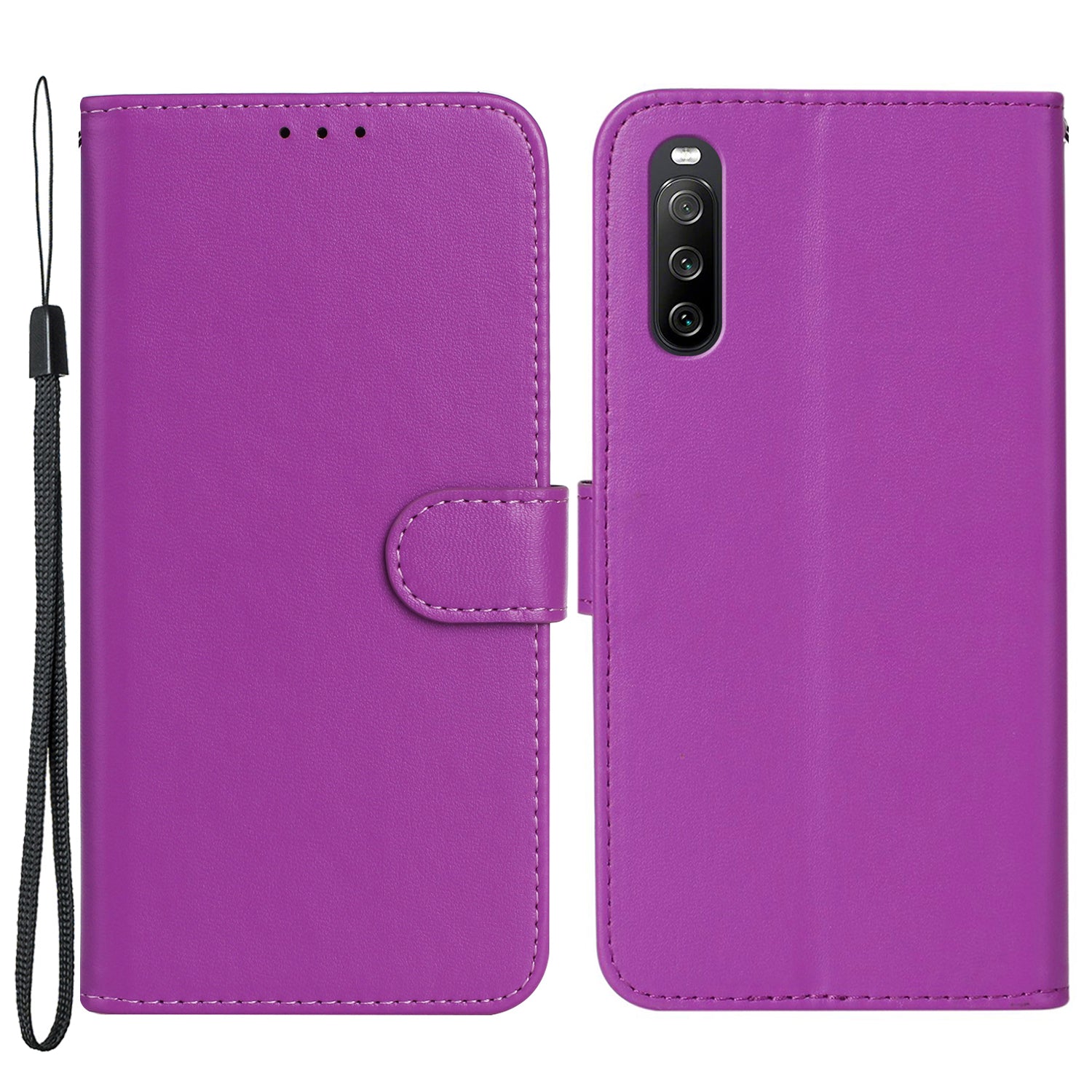 B40 For Sony Xperia 10 V Anti-Fingerprint Wallet Stand Phone Cover PU Leather Phone Case Shell