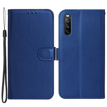 B40 For Sony Xperia 10 V Anti-Fingerprint Wallet Stand Phone Cover PU Leather Phone Case Shell