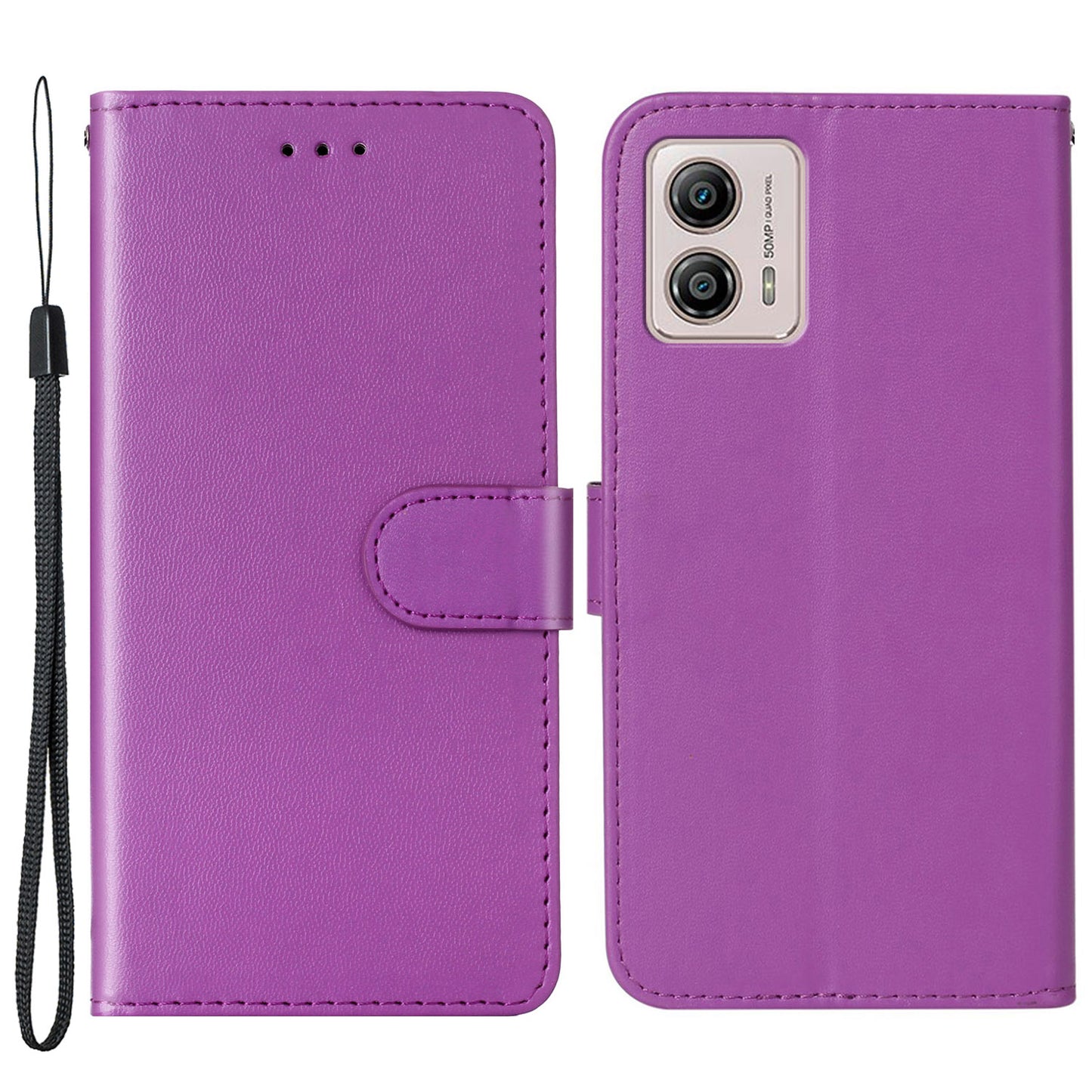 B40 For Motorola Moto G73 5G Smartphone Cover Wallet Stand Anti-Dust PU Leather+TPU Cell Phone Case