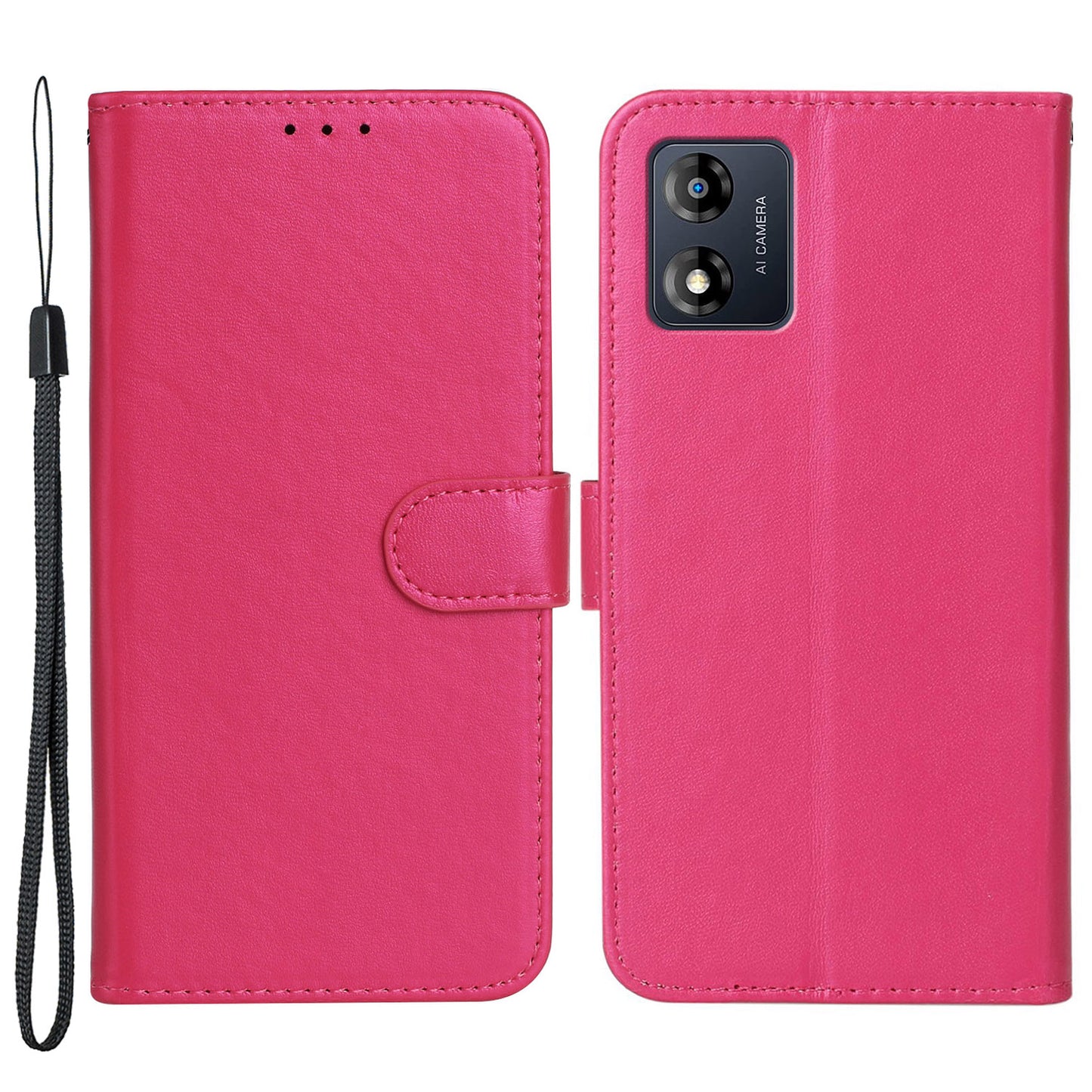 B40 For Motorola Moto E13 4G Wallet Smartphone Case Stand Phone Cover PU Leather+TPU Phone Shell