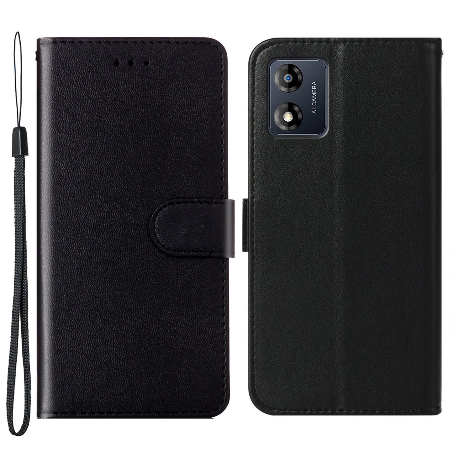 B40 For Motorola Moto E13 4G Wallet Smartphone Case Stand Phone Cover PU Leather+TPU Phone Shell