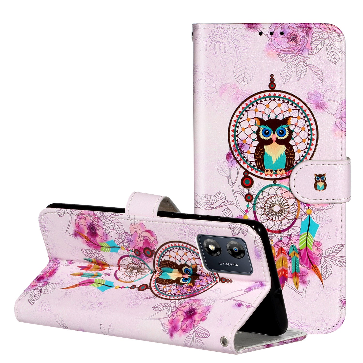 For Motorola Moto E13 4G Pattern Printing Phone Cover PU Leather Stand Wallet Case