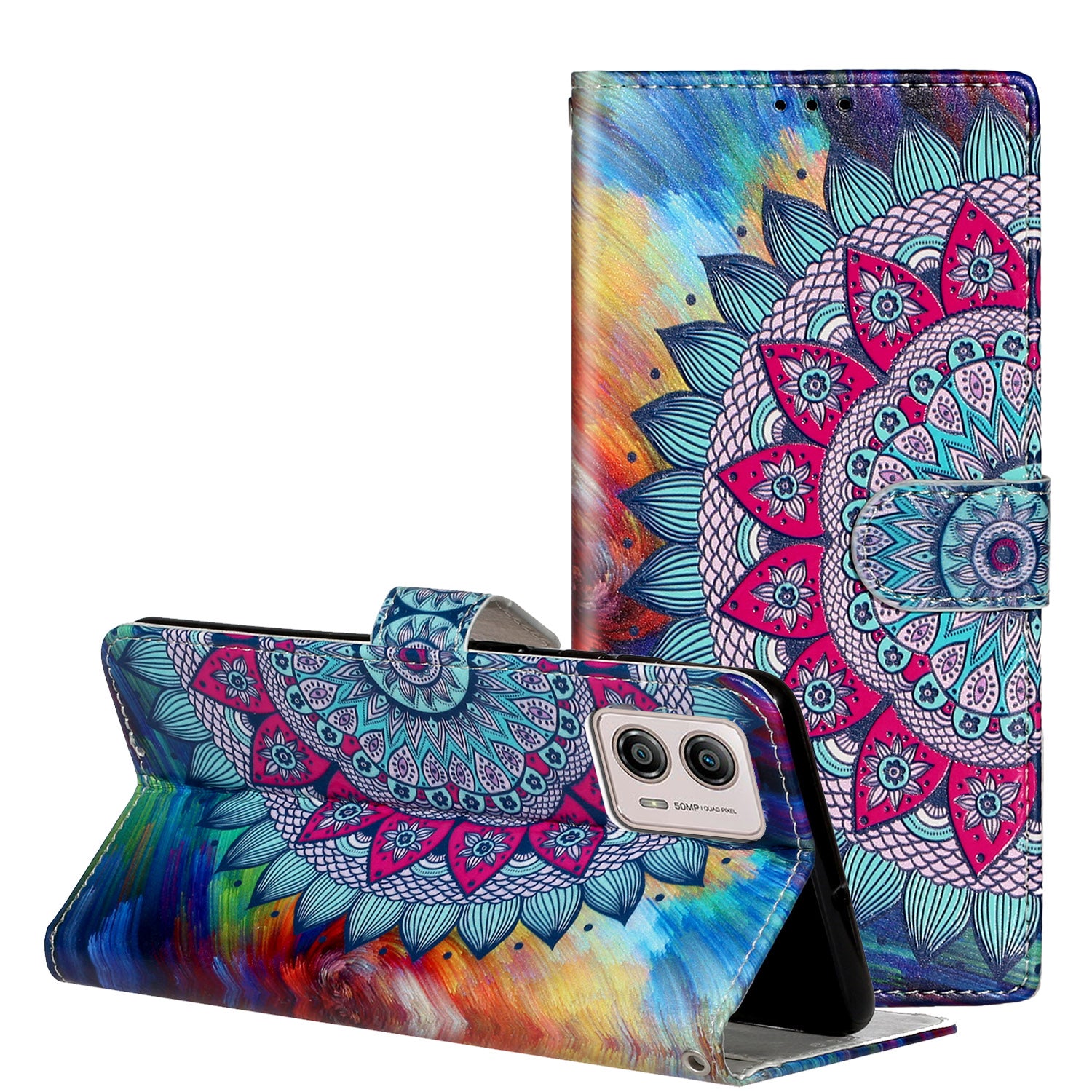 For Motorola Moto G73 5G Pattern Printing Flip Phone Case PU Leather Stand Wallet Cell Phone Cover