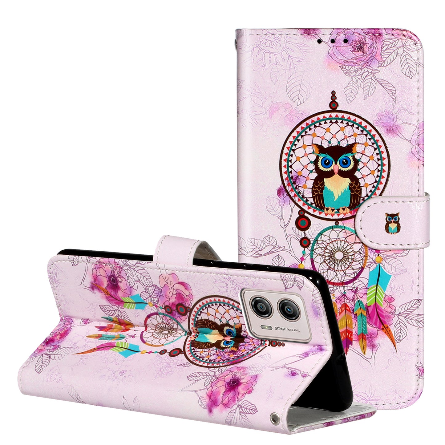 For Motorola Moto G73 5G Pattern Printing Flip Phone Case PU Leather Stand Wallet Cell Phone Cover