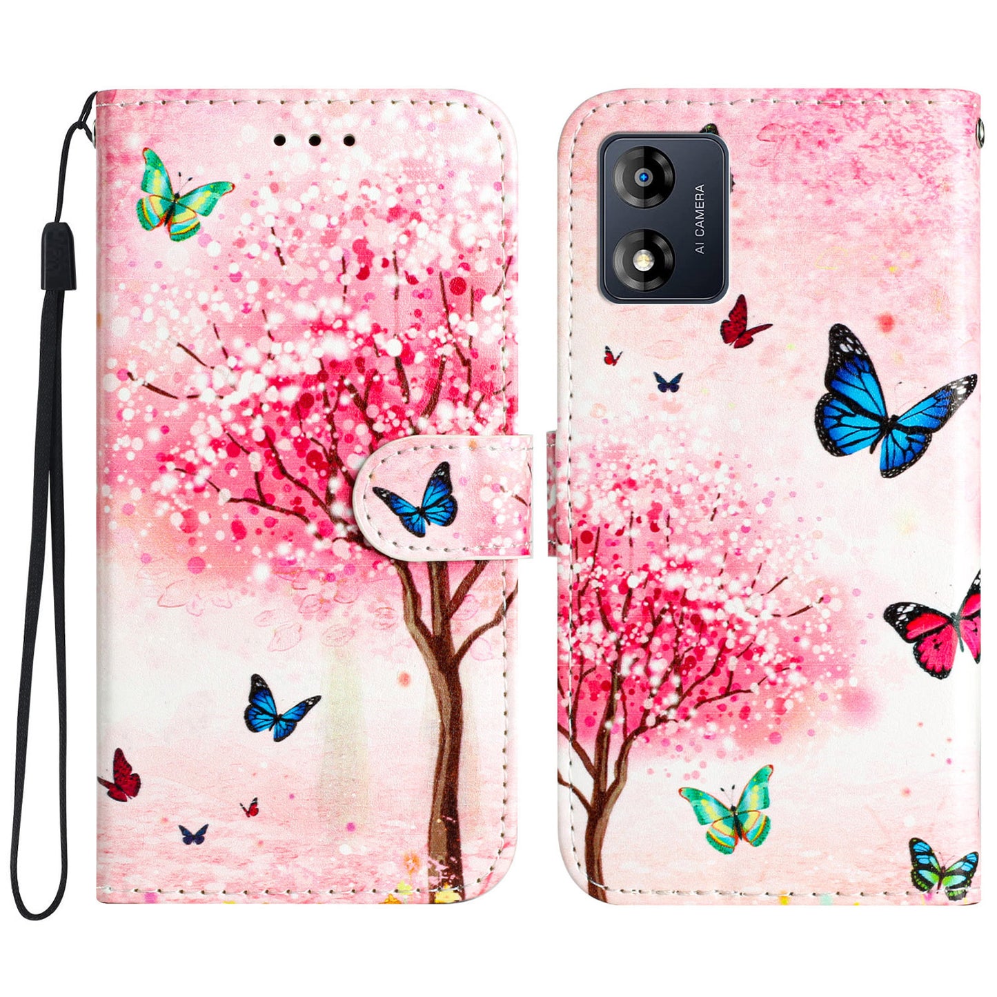 For Motorola Moto E13 4G Pattern Printing PU Leather Phone Wallet Case Stand Cover