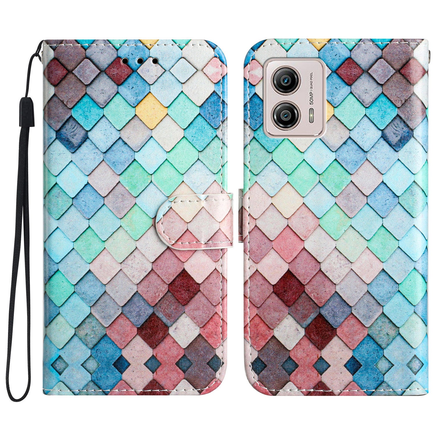 For Motorola Moto G73 5G Wallet Phone Case Pattern Printing Leather Cover with Stand