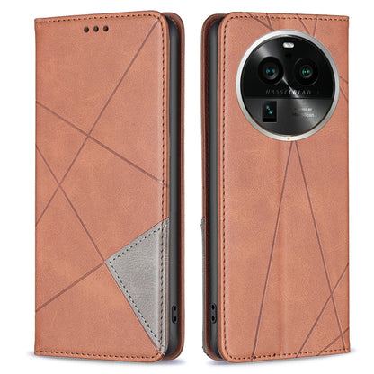 Wallet Phone Cover for Oppo Find X6 Pro , Card Holder Imprinting Pattern Splicing PU Leather Phone Stand Case