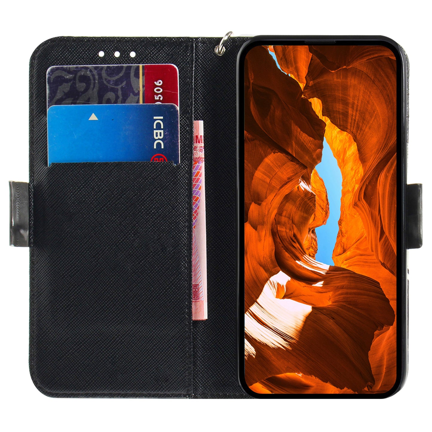 Stand Phone Shell for Google Pixel 8 Pro Pattern Printing Anti-scratch Case PU Leather Wallet Cover with Strap