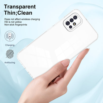 For Samsung Galaxy A71 4G SM-A715 TPU PC Phone Case 3-in-1 Clear Phone Cover with Camera Frame